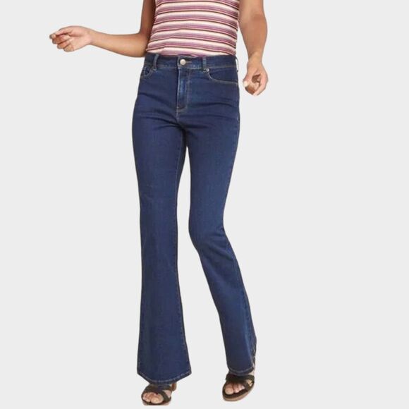 Modcloth NEW All Around Effortless Flare Leg Jeans MC Logo Embroidered Sz Small - Picture 11 of 11